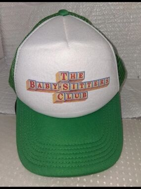 Vtg The Baby-Sitters Club Trucker Hat Retro 80s 90s Block Logo Snapback Cap Gree